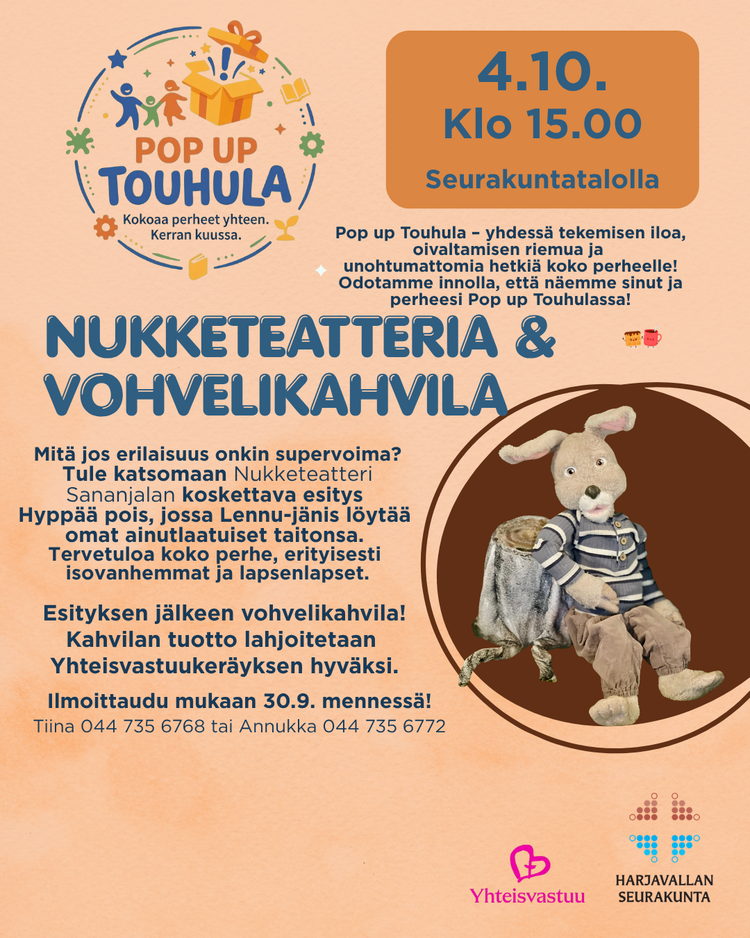Nukketeatteri ja vohvelikahvila lapsiperheille
